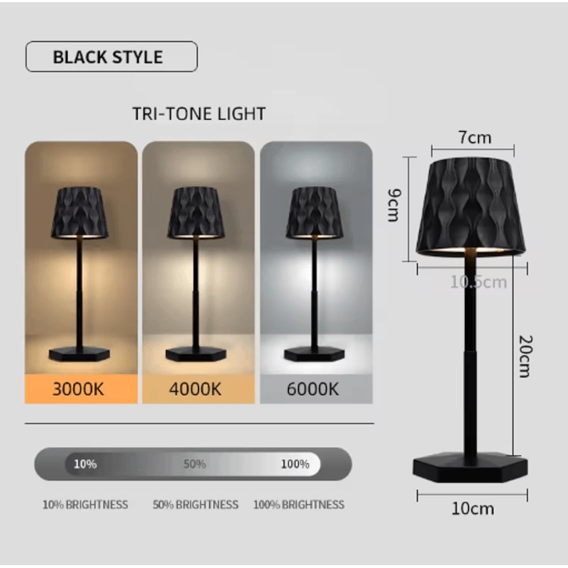 LED Touch Sensor Table Lamp 3 Color Rechargeable Desktop Night Light For Ambient Decor 5