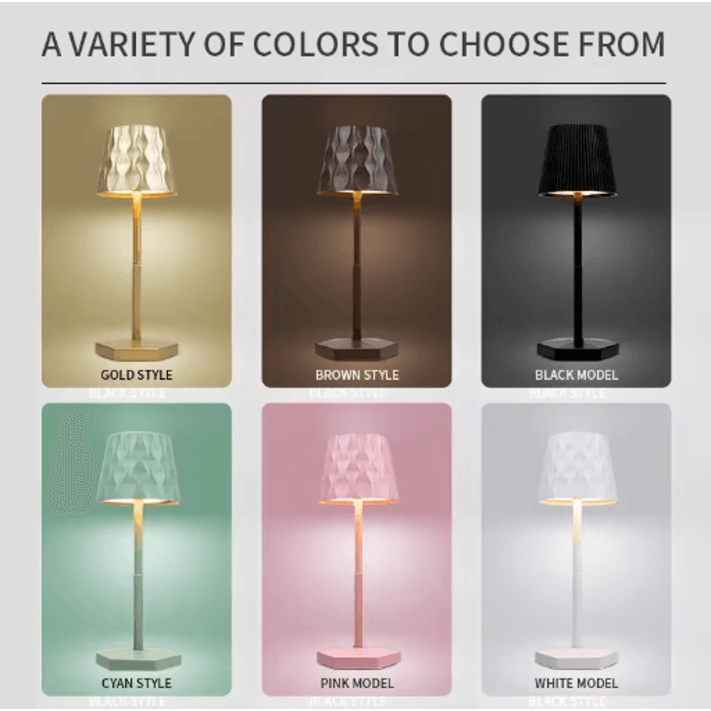 LED Touch Sensor Table Lamp 3 Color Rechargeable Desktop Night Light For Ambient Decor 7