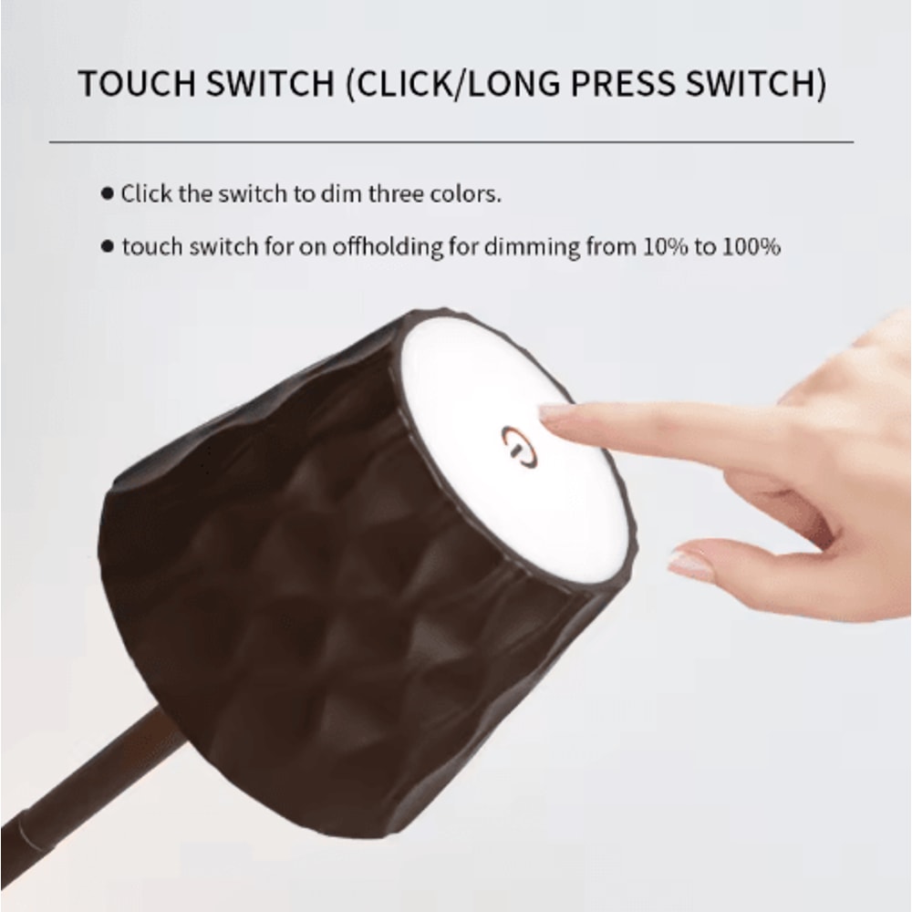 LED Touch Sensor Table Lamp 3 Color Rechargeable Desktop Night Light For Ambient Decor 9