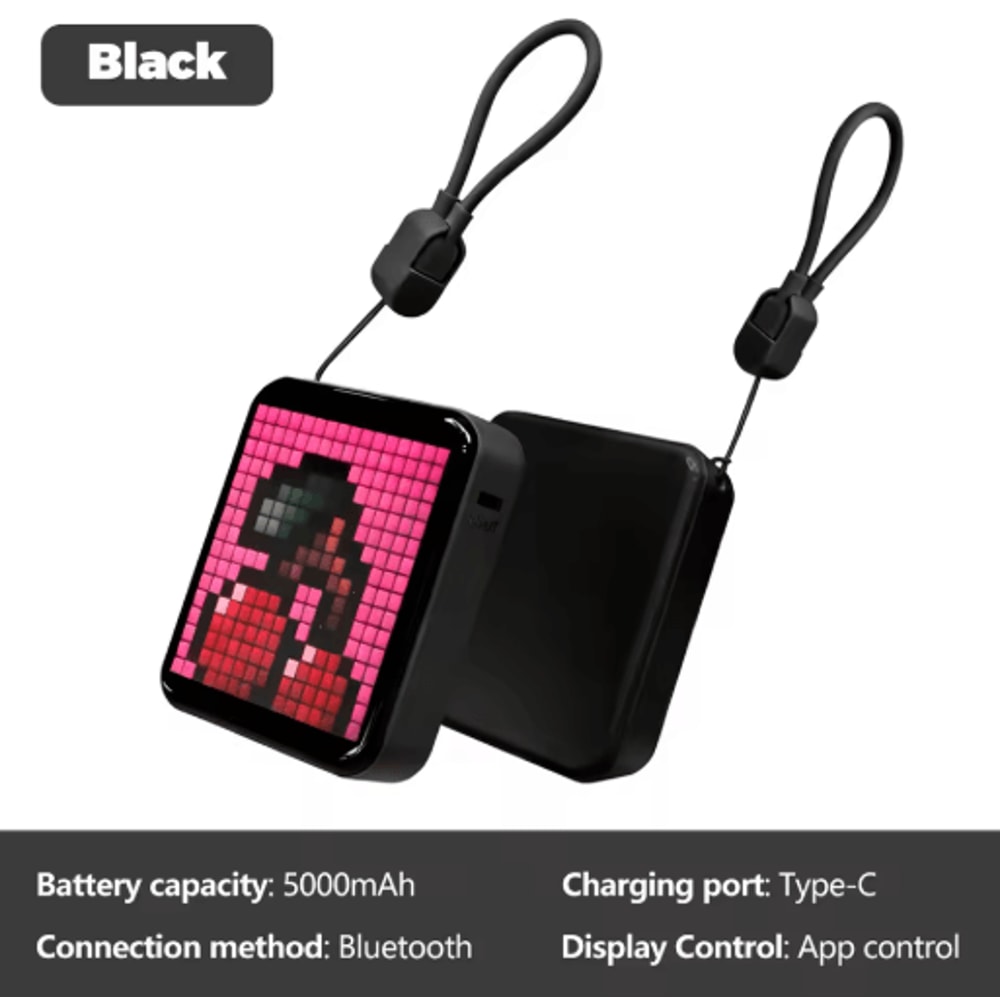 LED Pixel Display Night Light Bluetooth App Control DIY Table Lamp With Alarm Clock 5000mAh 4