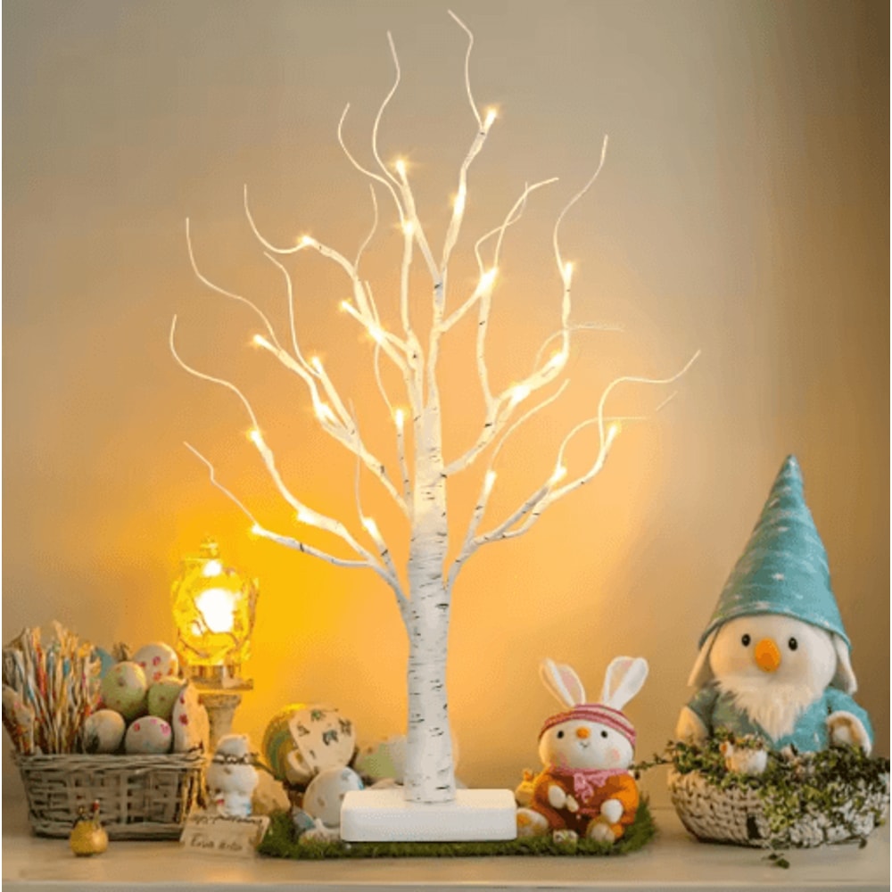 Illuminated Birch Tree 24 LED Tabletop Christmas Tree Centerpiece Light 4