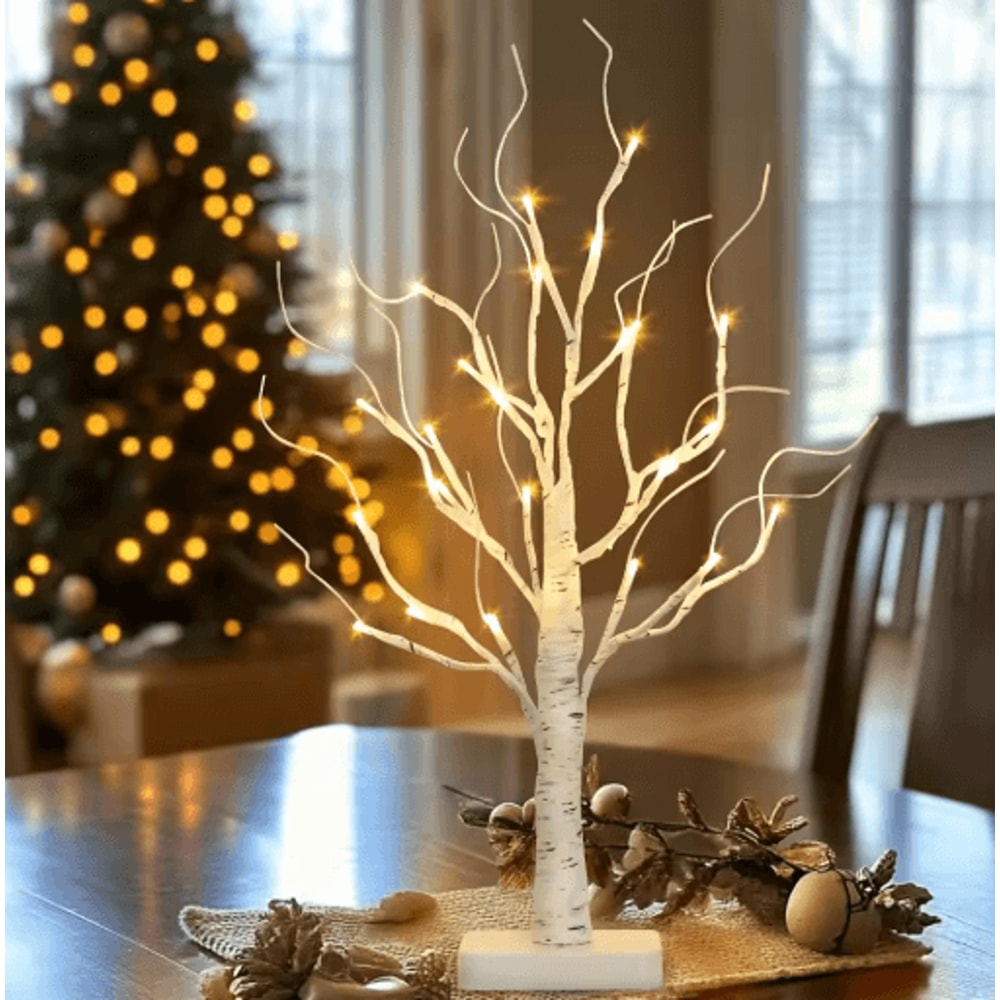 Illuminated Birch Tree 24 LED Tabletop Christmas Tree Centerpiece Light 5