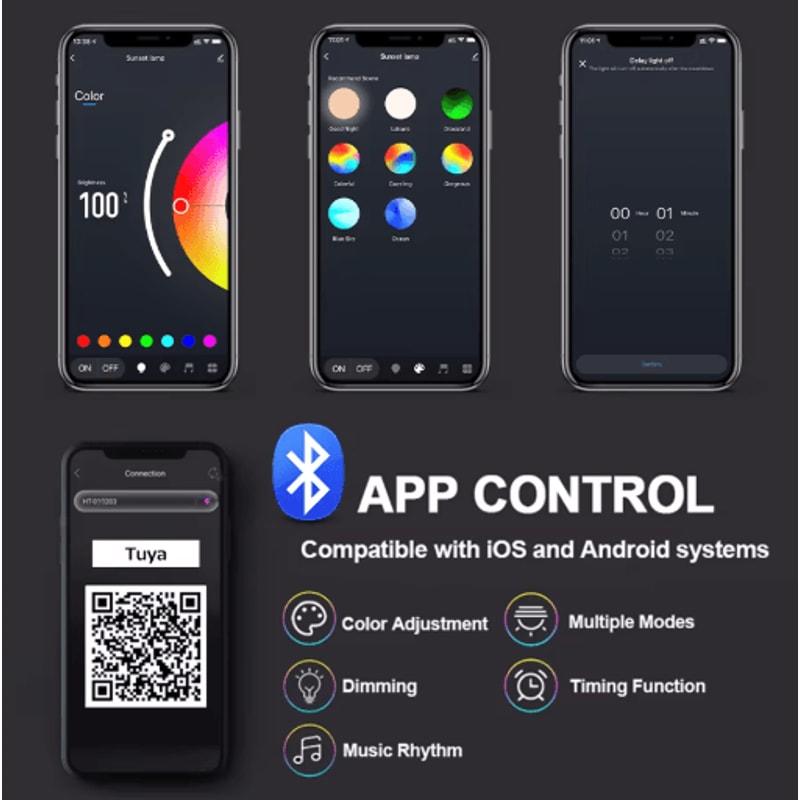 Smart Sunset Lamp Tuya RGB LED Projection Night Light With App And Remote Control 5