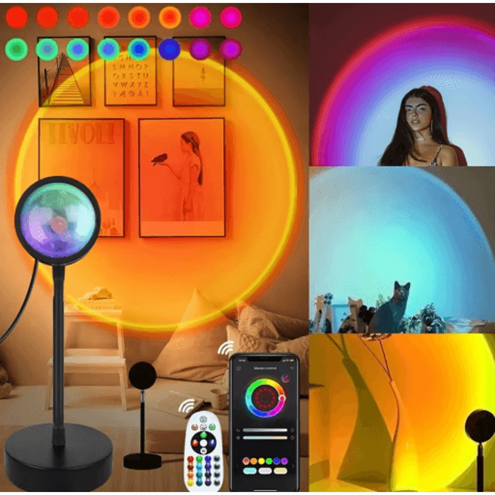 Smart Sunset Lamp Tuya RGB LED Projection Night Light With App And Remote Control 0