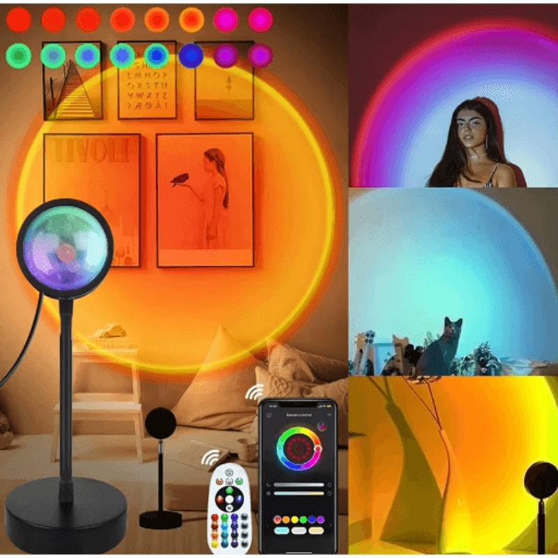 Smart Sunset Lamp Tuya RGB LED Projection Night Light With App And Remote Control 0