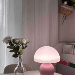 decorative usb table lamp soft ambient desk and night light in pink orange red white and beige