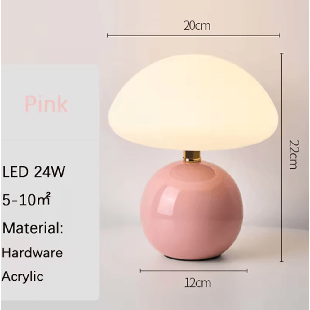 Decorative USB Table Lamp Soft Ambient Desk And Night Light In Pink Orange Red White And Beige 5