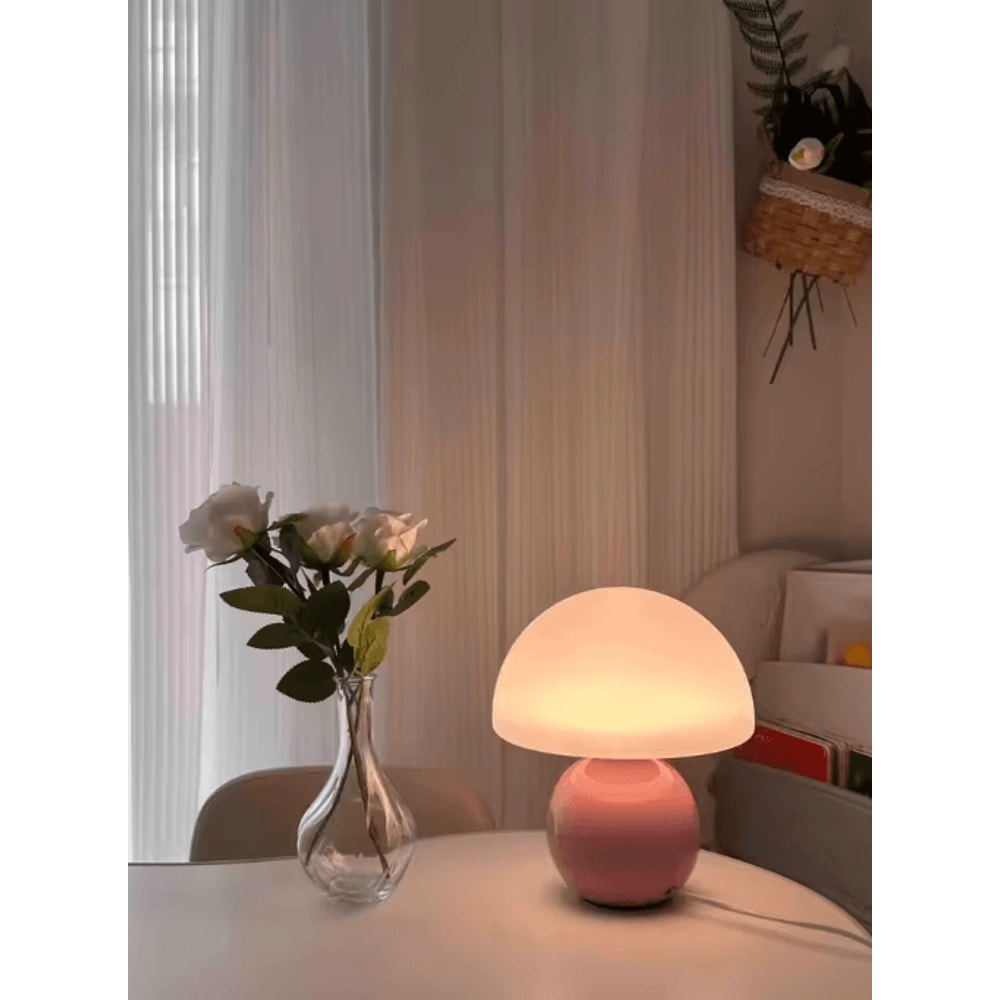 Decorative USB Table Lamp Soft Ambient Desk And Night Light In Pink Orange Red White And Beige 6