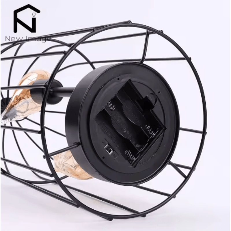 Creative Birdcage Table Lamp Vintage Iron Hollow Lantern With Warm Ambient Light 3