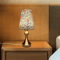 Table Lamp With Golden Base And Floral Fabric Shade USB Powered 3 Tone Dimmable Ambient Light 5