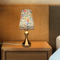 Table Lamp With Golden Base And Floral Fabric Shade USB Powered 3 Tone Dimmable Ambient Light 5