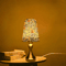 Table Lamp With Golden Base And Floral Fabric Shade USB Powered 3 Tone Dimmable Ambient Light 7