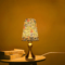 Table Lamp With Golden Base And Floral Fabric Shade USB Powered 3 Tone Dimmable Ambient Light 7