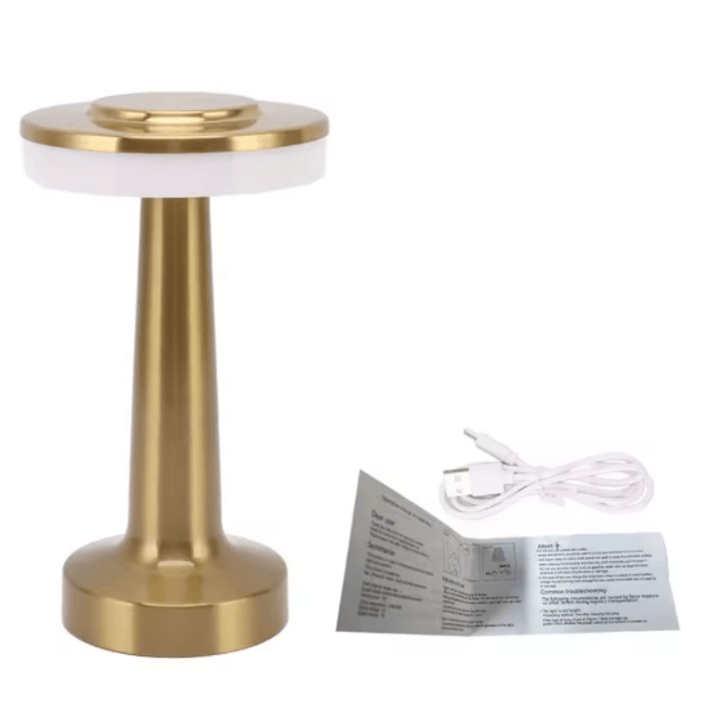 Metal Desk Lamp USB Rechargeable Touch Mood Light For Bedside Bar And Cafe Decor 3