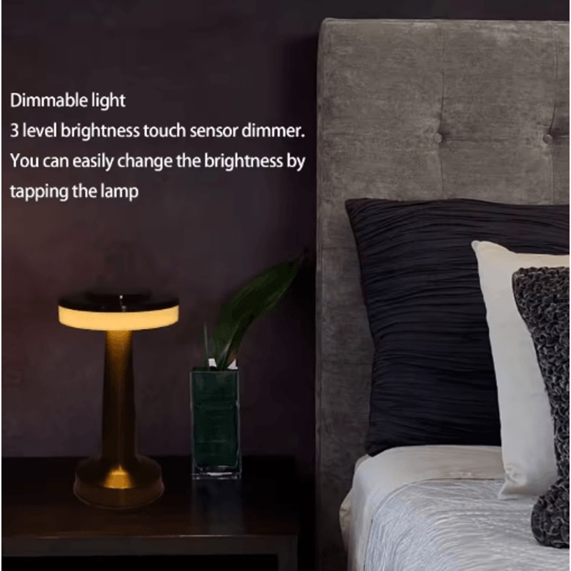 Metal Desk Lamp USB Rechargeable Touch Mood Light For Bedside Bar And Cafe Decor 4