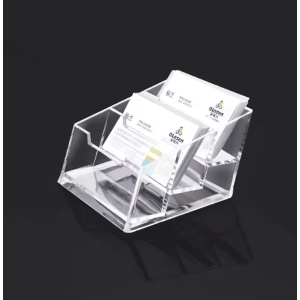 Transparent Three Layer Business Card Holder Desktop Exhibition Card Display Box 2