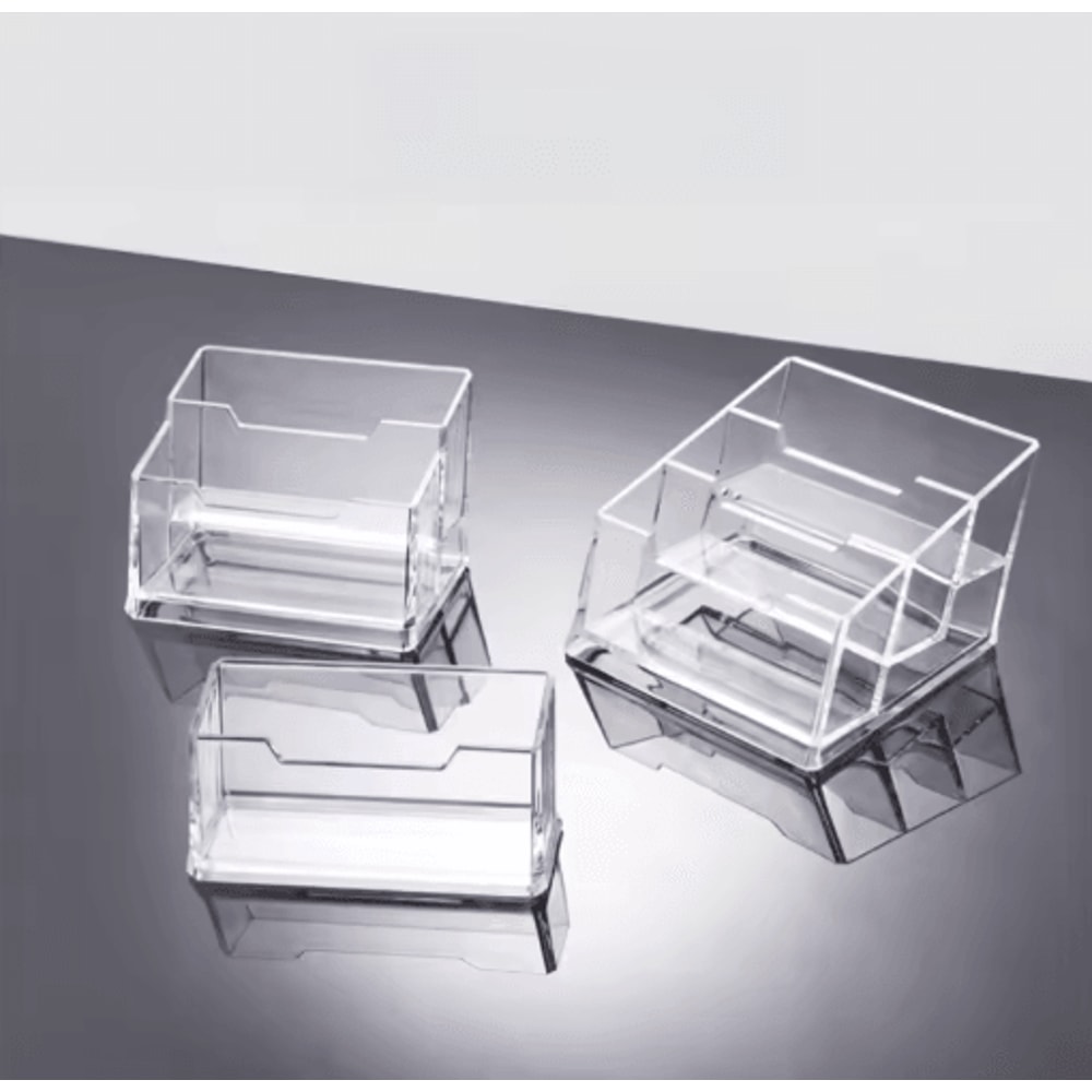 Transparent Three Layer Business Card Holder Desktop Exhibition Card Display Box 3