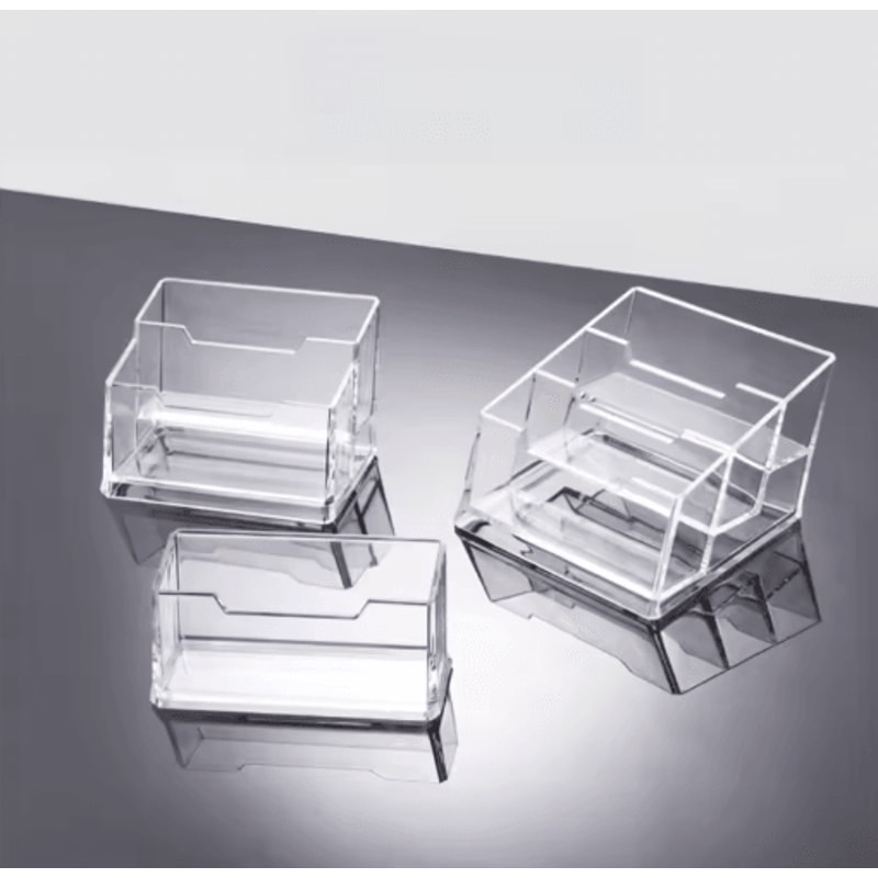 Transparent Three Layer Business Card Holder Desktop Exhibition Card Display Box 3