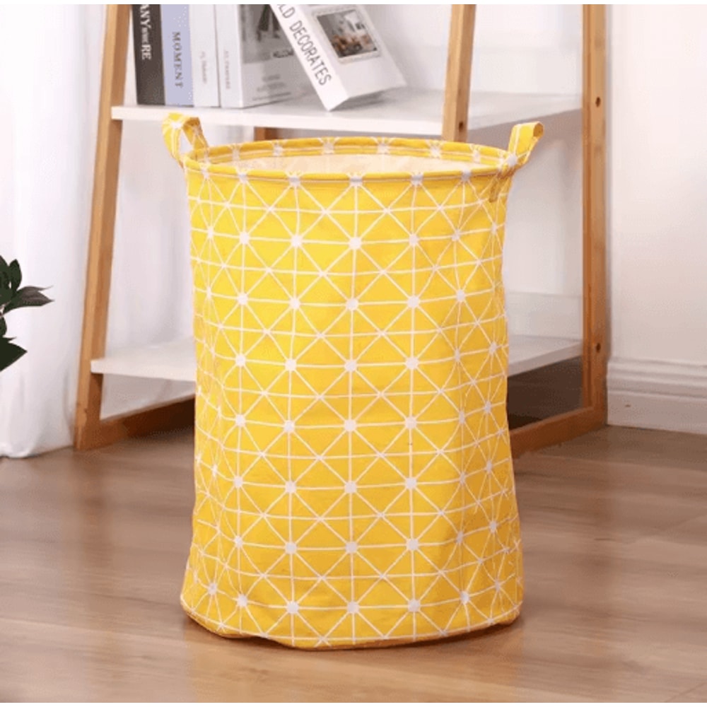 Fabric Storage Basket Cotton And Linen Drum Storage Bag For Laundry And Home Organization 1