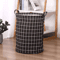 Fabric Storage Basket Cotton And Linen Drum Storage Bag For Laundry And Home Organization 2