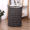 Fabric Storage Basket Cotton And Linen Drum Storage Bag For Laundry And Home Organization 2