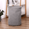 Fabric Storage Basket Cotton And Linen Drum Storage Bag For Laundry And Home Organization 3