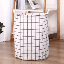 fabric storage basket cotton and linen drum storage bag for laundry and home organization