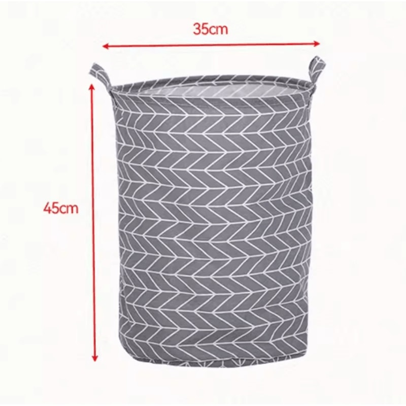 Fabric Storage Basket Cotton And Linen Drum Storage Bag For Laundry And Home Organization 4