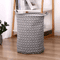 Fabric Storage Basket Cotton And Linen Drum Storage Bag For Laundry And Home Organization 5