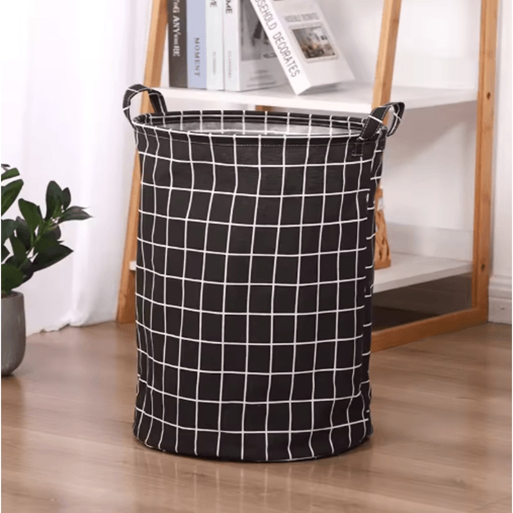 Fabric Storage Basket Cotton And Linen Drum Storage Bag For Laundry And Home Organization 6