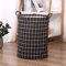 Fabric Storage Basket Cotton And Linen Drum Storage Bag For Laundry And Home Organization 6