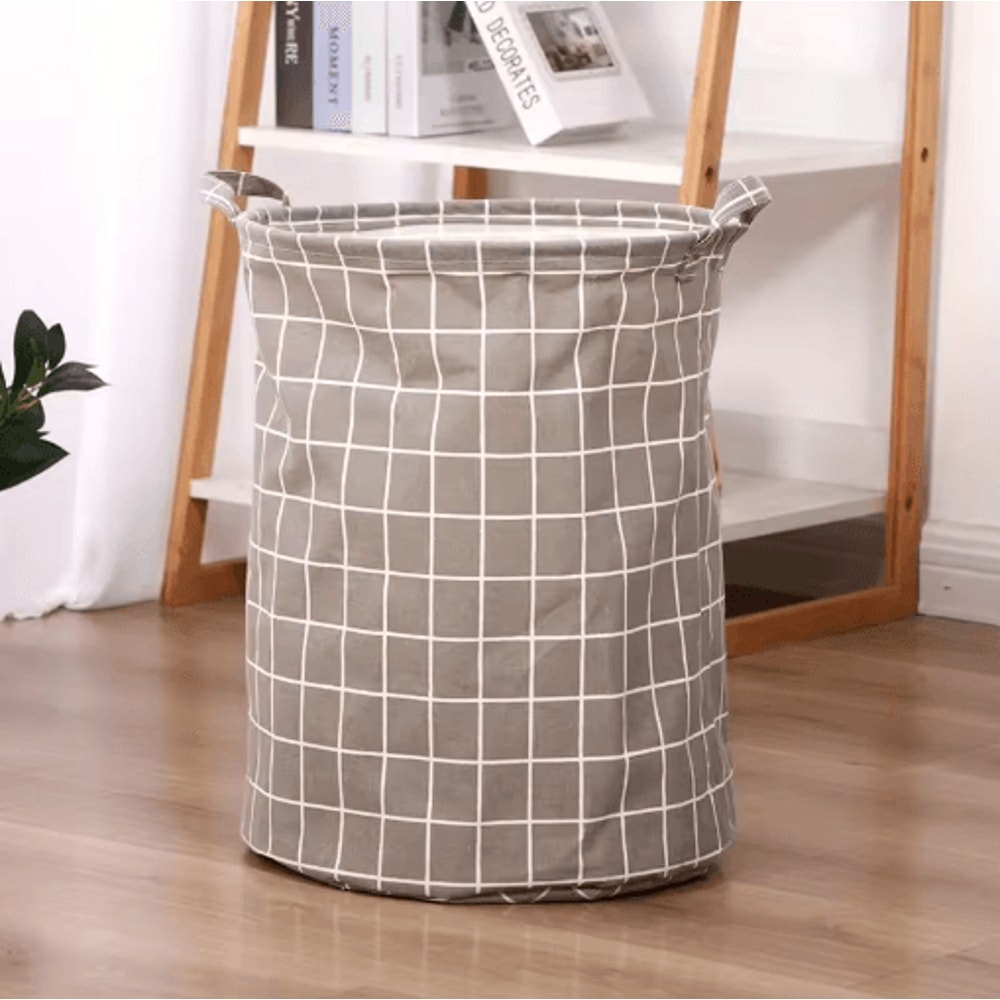 Fabric Storage Basket Cotton And Linen Drum Storage Bag For Laundry And Home Organization 7