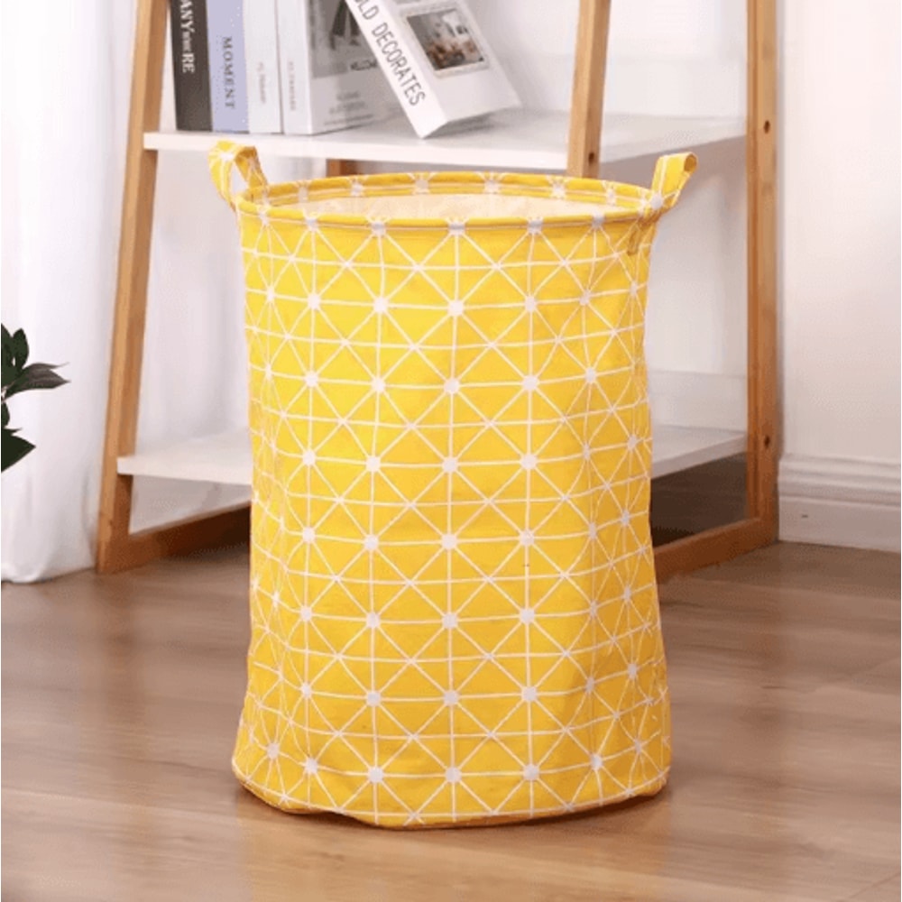 Fabric Storage Basket Cotton And Linen Drum Storage Bag For Laundry And Home Organization 8