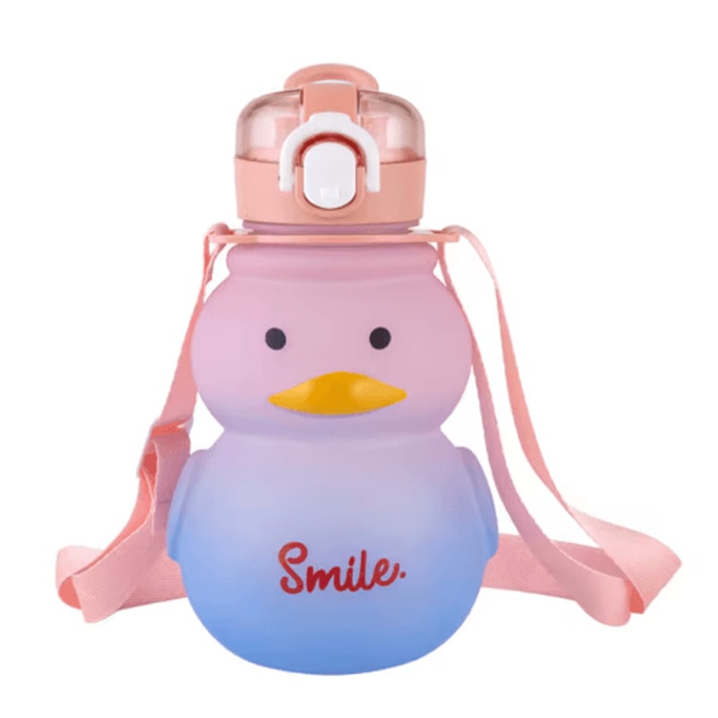 650ml Cute Duck Water Bottle Kawaii Straw Drinking Cup For Girls And Kids 1