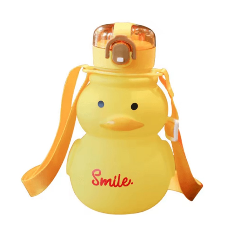 650ml Cute Duck Water Bottle Kawaii Straw Drinking Cup For Girls And Kids 2