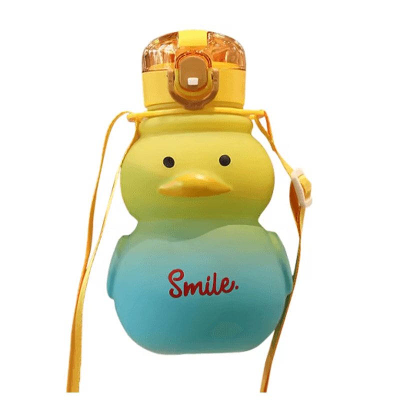 650ml Cute Duck Water Bottle Kawaii Straw Drinking Cup For Girls And Kids 3