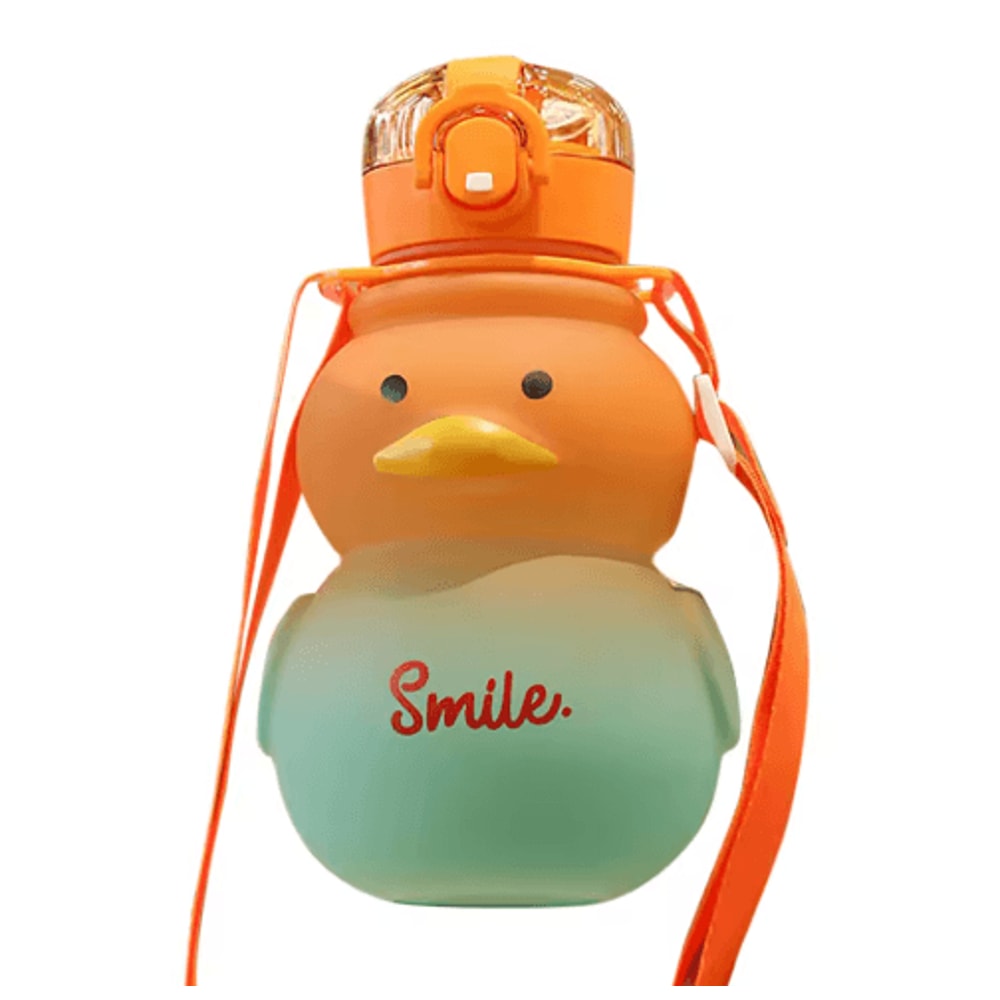 650ml Cute Duck Water Bottle Kawaii Straw Drinking Cup For Girls And Kids 4