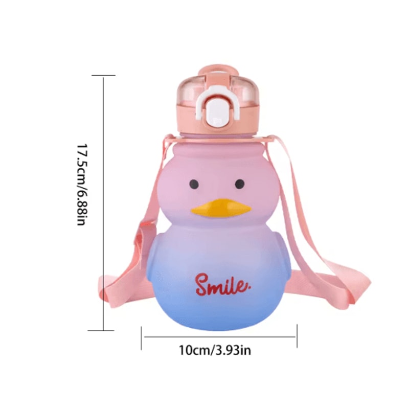 650ml Cute Duck Water Bottle Kawaii Straw Drinking Cup For Girls And Kids 5