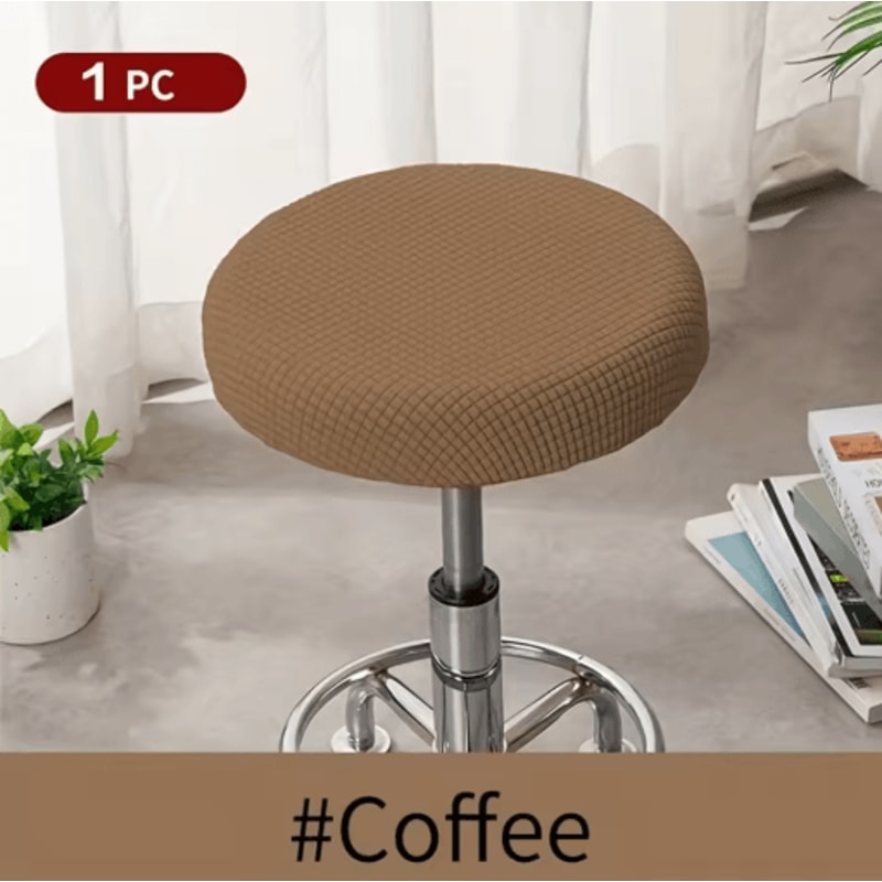 Adjustable Round Stool Cover Stretch Fabric Chair Protector Removable And Washable 2