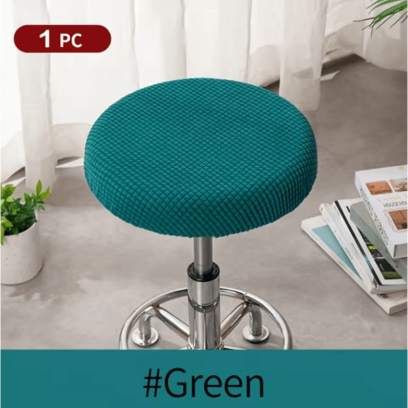 Adjustable Round Stool Cover Stretch Fabric Chair Protector Removable And Washable 3