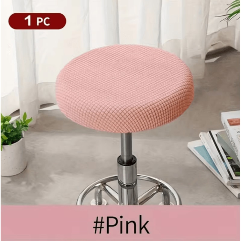 Adjustable Round Stool Cover Stretch Fabric Chair Protector Removable And Washable 4