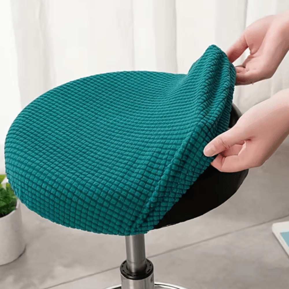 Adjustable Round Stool Cover Stretch Fabric Chair Protector Removable And Washable 5