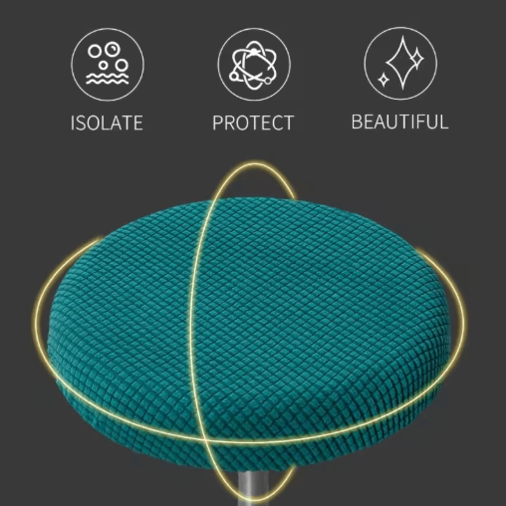 Adjustable Round Stool Cover Stretch Fabric Chair Protector Removable And Washable 8