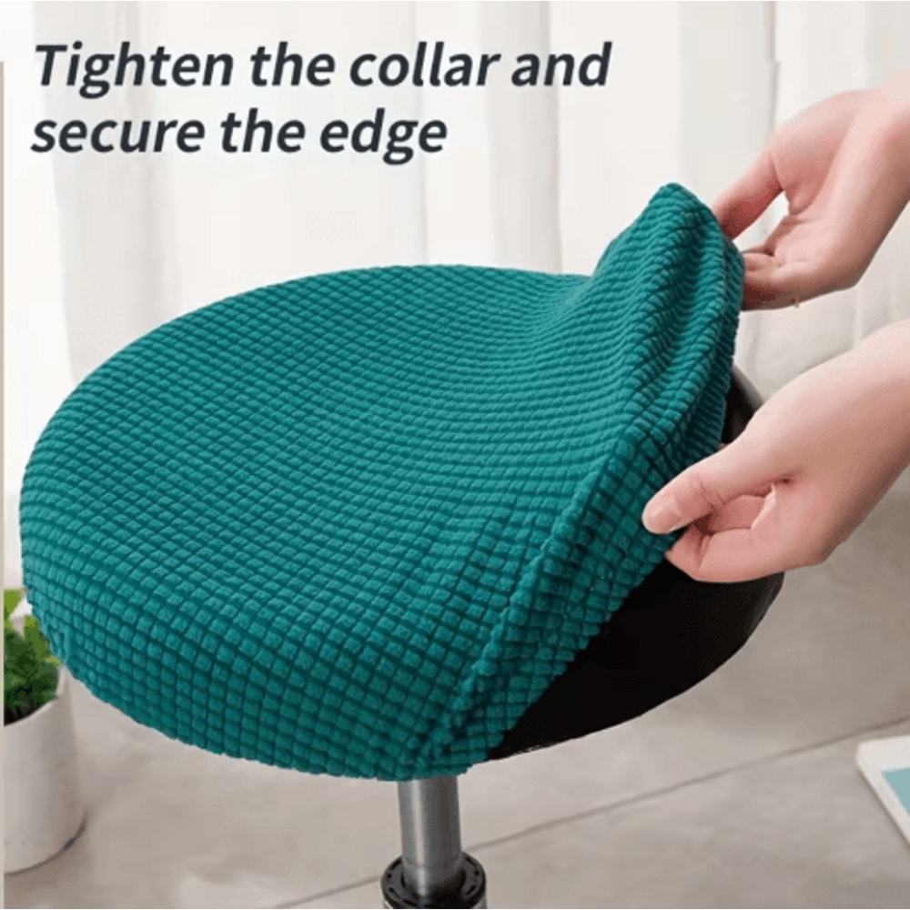 Adjustable Round Stool Cover Stretch Fabric Chair Protector Removable And Washable 0