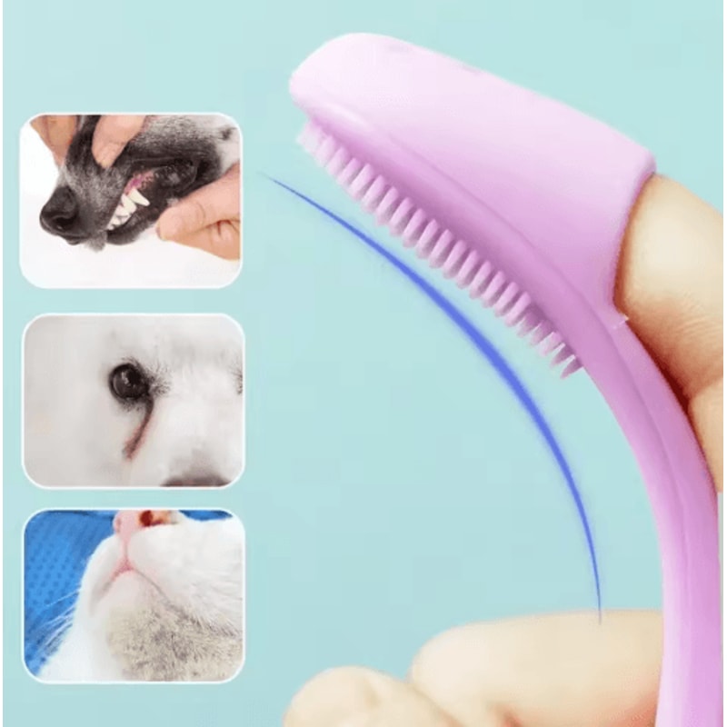 Pet Silicone Finger Toothbrush Soft Cleaning Brush For Dog And Cat Teeth Nose And Face Care 6