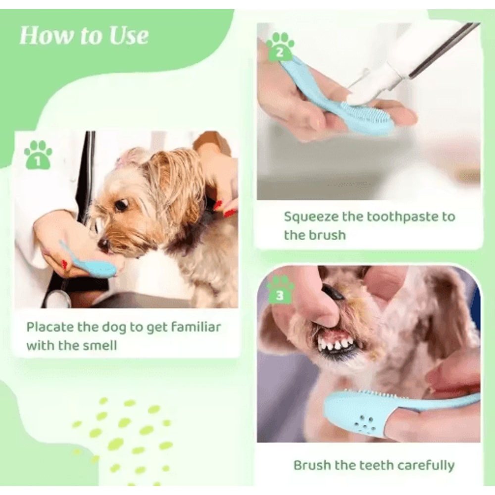 Pet Silicone Finger Toothbrush Soft Cleaning Brush For Dog And Cat Teeth Nose And Face Care 7