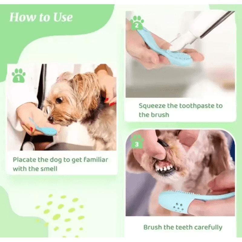 Pet Silicone Finger Toothbrush Soft Cleaning Brush For Dog And Cat Teeth Nose And Face Care 7