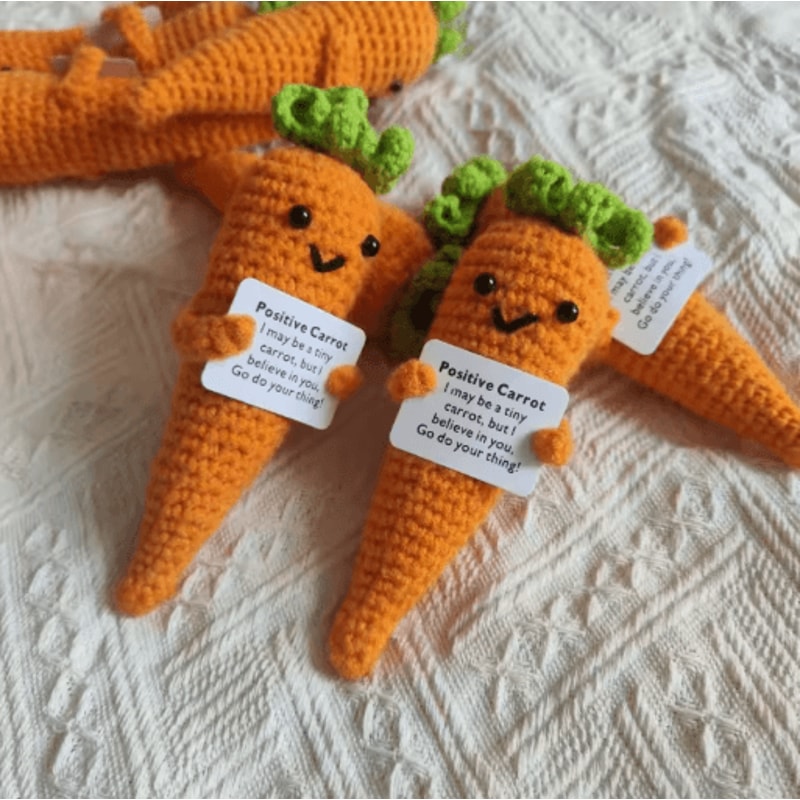 Handmade Crocheted Vegetable Dolls Positive Energy Wool Plush Set Potato Broccoli Carrot Pineapple 3