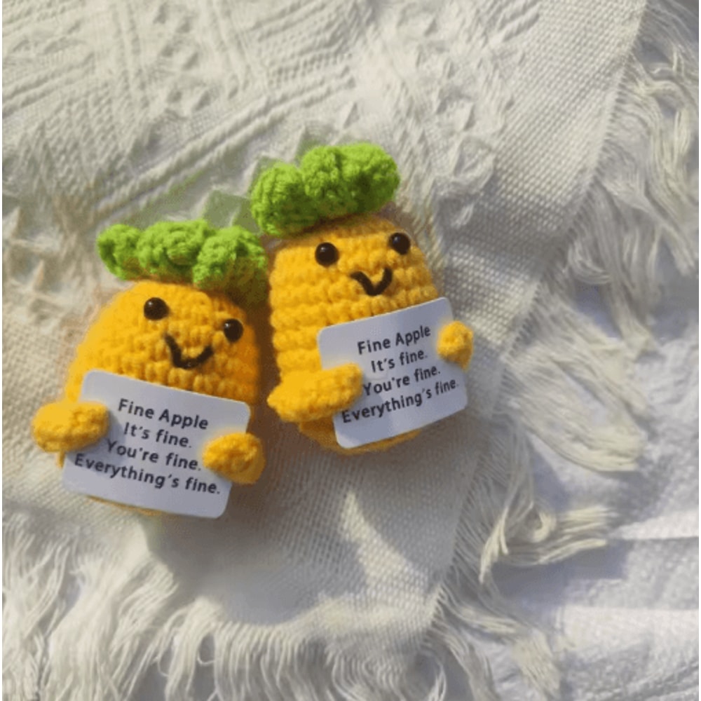 Handmade Crocheted Vegetable Dolls Positive Energy Wool Plush Set Potato Broccoli Carrot Pineapple 4