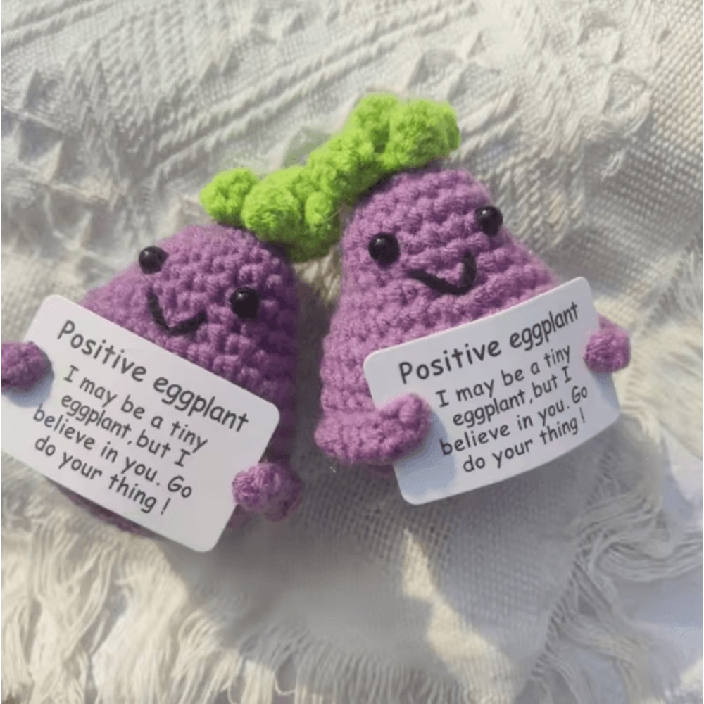 Handmade Crocheted Vegetable Dolls Positive Energy Wool Plush Set Potato Broccoli Carrot Pineapple 5